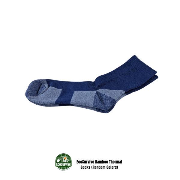 EcoSurvive bamboo thermal socks in assorted colors for emergency warmth and winter survival