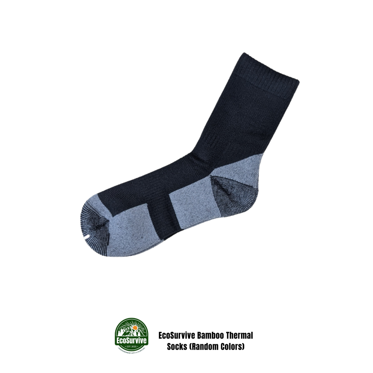 EcoSurvive bamboo thermal socks in assorted colors for emergency warmth and winter survival