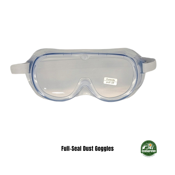 Full-seal dust goggles with anti-fog lenses and indirect vents for eye protection