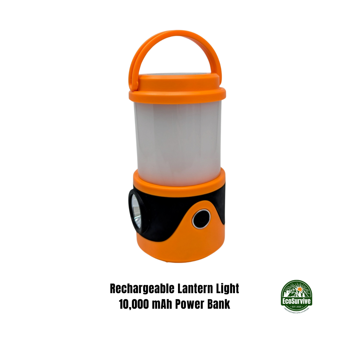 Rechargeable LED lantern light with 10,000 mAh power bank and USB output