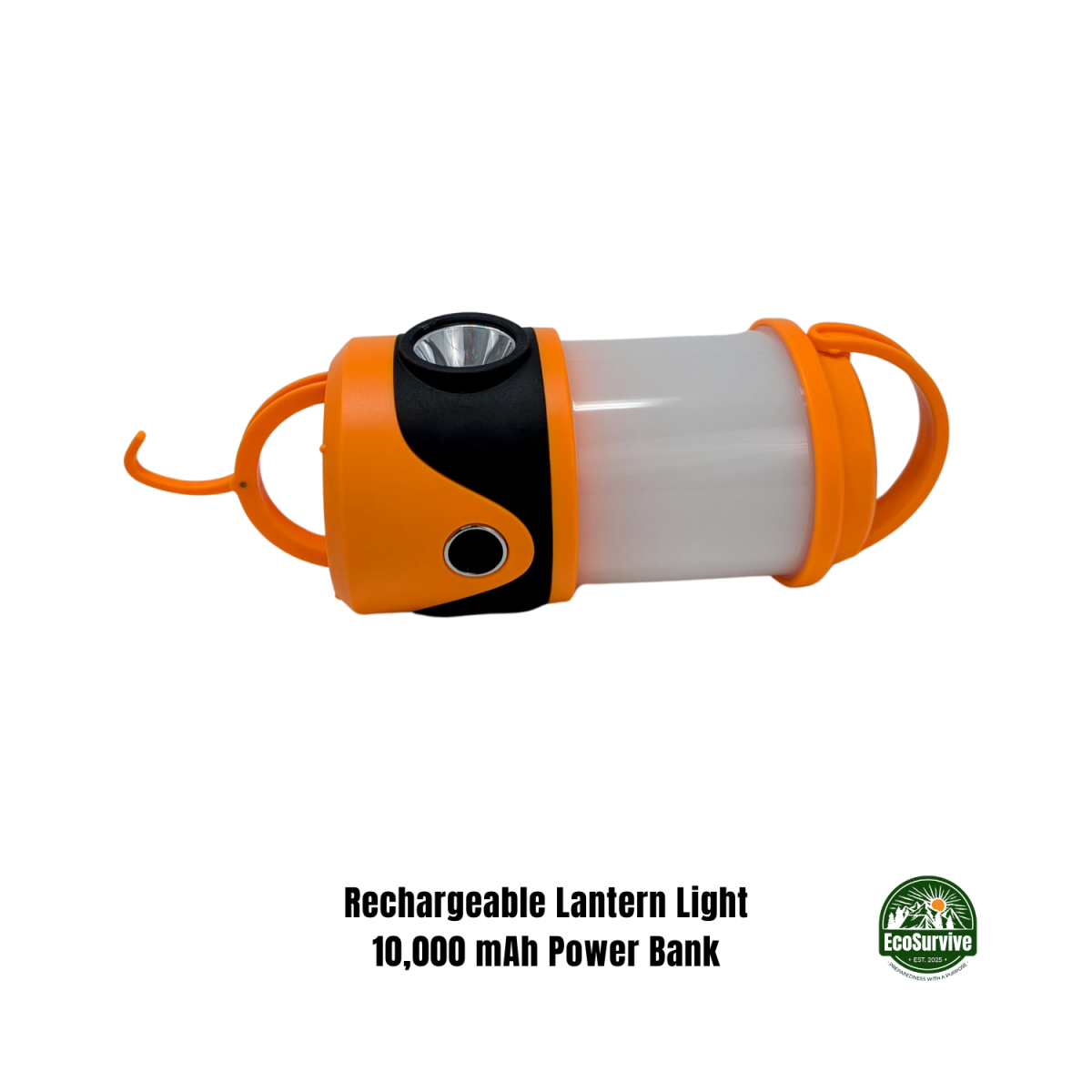 Rechargeable LED lantern light with 10,000 mAh power bank and USB output