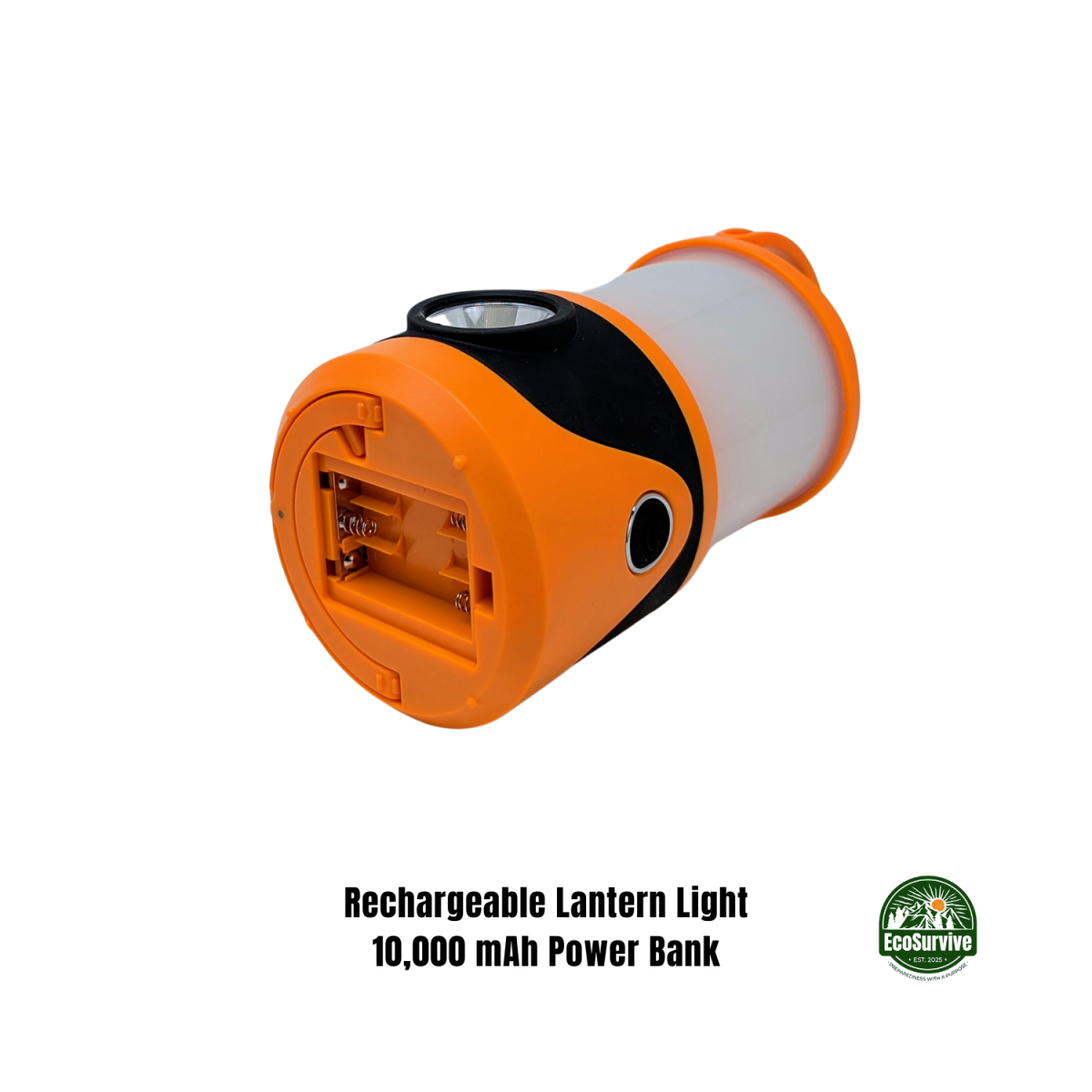 Rechargeable LED lantern light with 10,000 mAh power bank and USB output